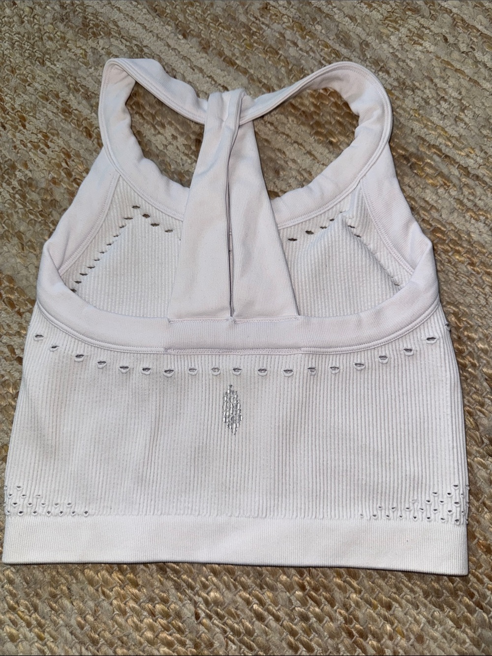 Cream Textured Knit Halter Crop Top - Picture 2 of 4